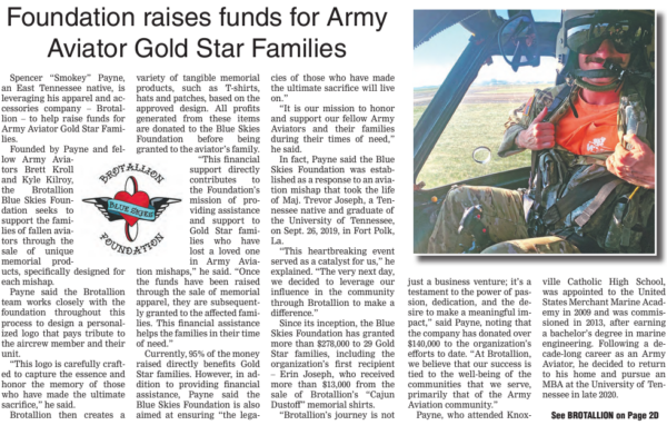 Foundation raises funds for Army Aviator Gold Star Families